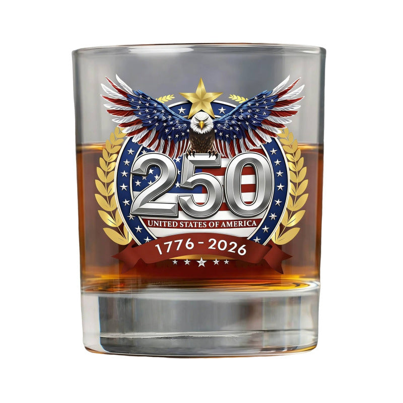 American flag lowball glass