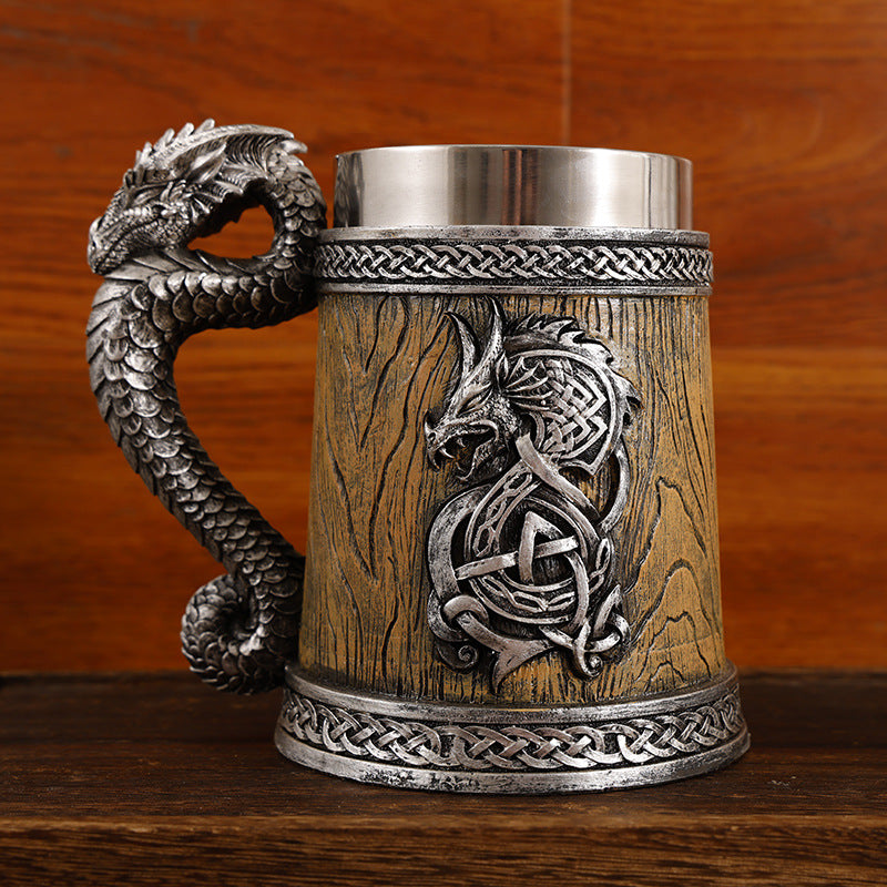 Dragon handle beer mug