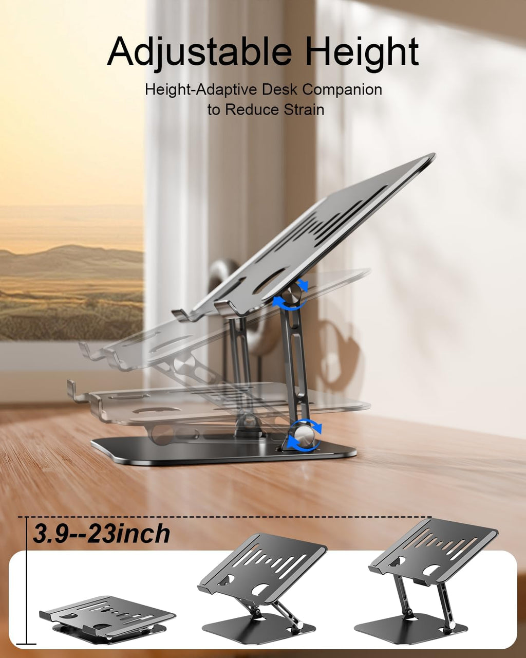 Aluminum laptop holder