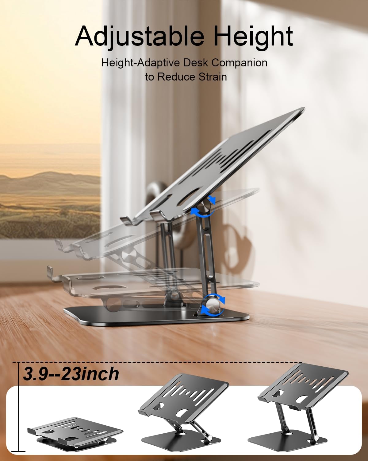 Aluminum laptop holder