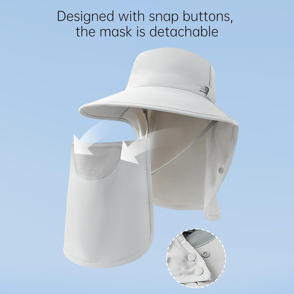 Fishing hat with neck flap