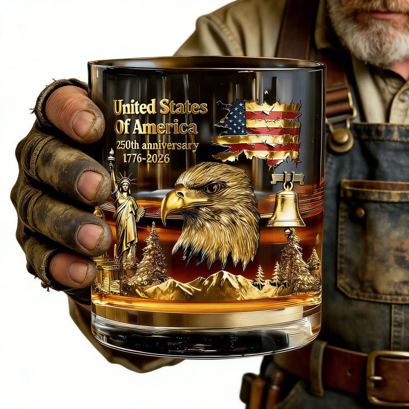 4th of July whiskey glass