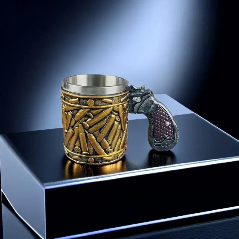 Revolver pistol handle mug