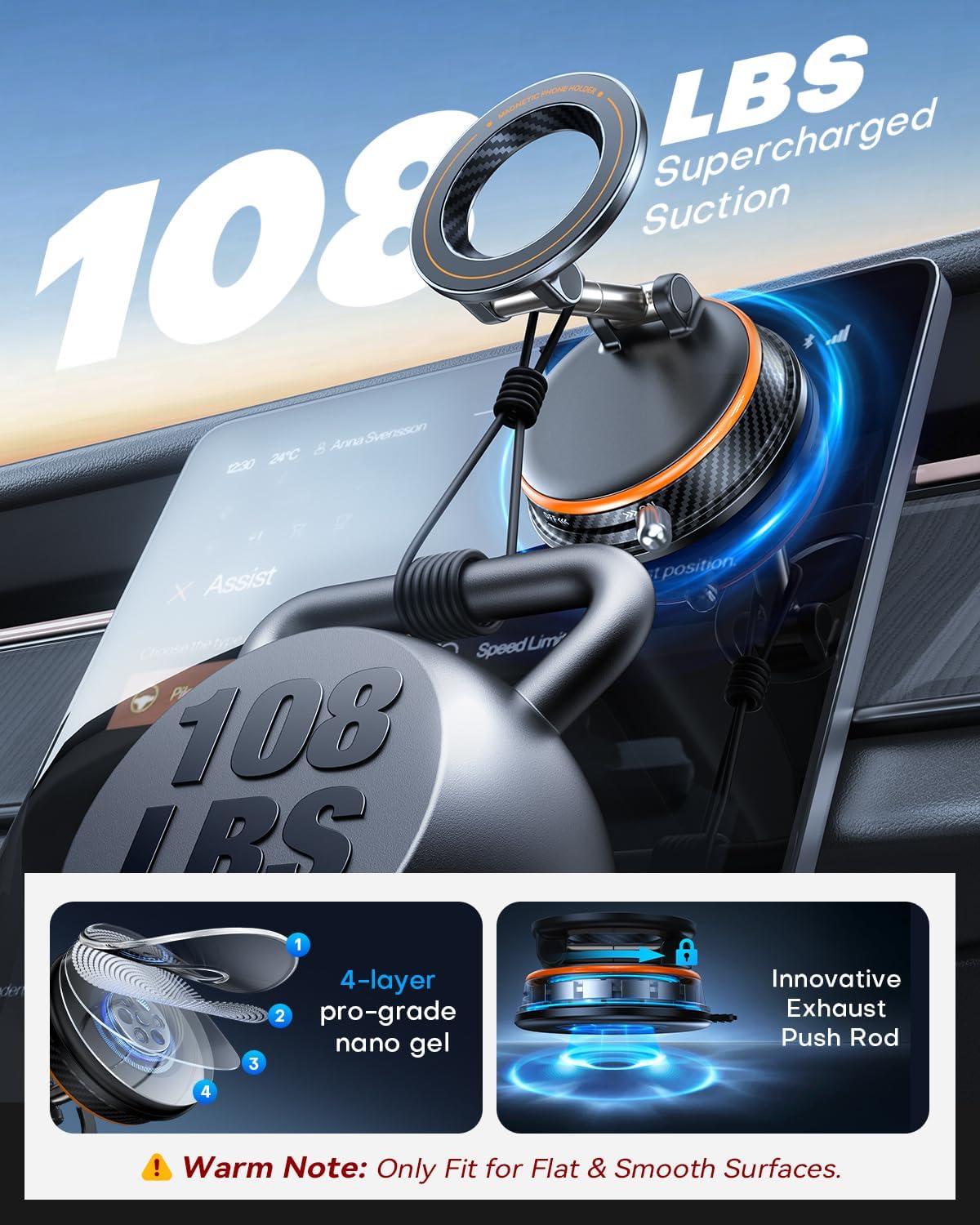 Magnetic phone holder for car