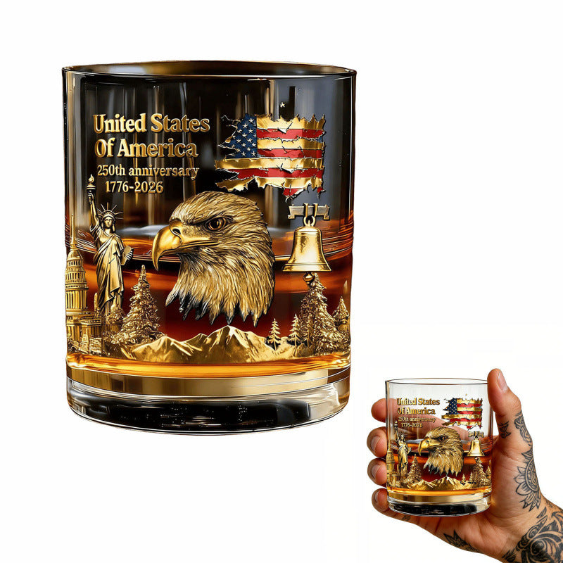 Patriotic rocks glass
